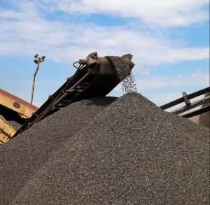 Large piles of processed Manganese rich ore rock